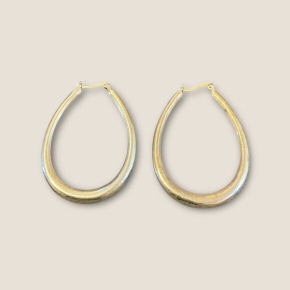 Sterling Silver Teardrop Hoop Earrings - Picture 5 of 7